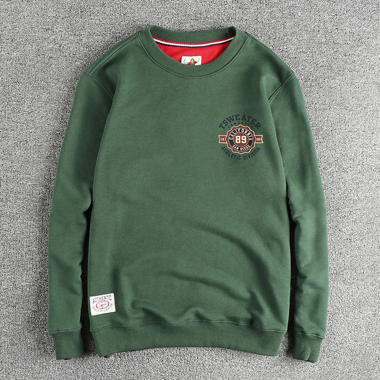 Autumn New American Retro Long Sleeve O-neck Letter Printed Sweatshirts Men's Fashion Washed Old Terry Pullover Casual Sportwear