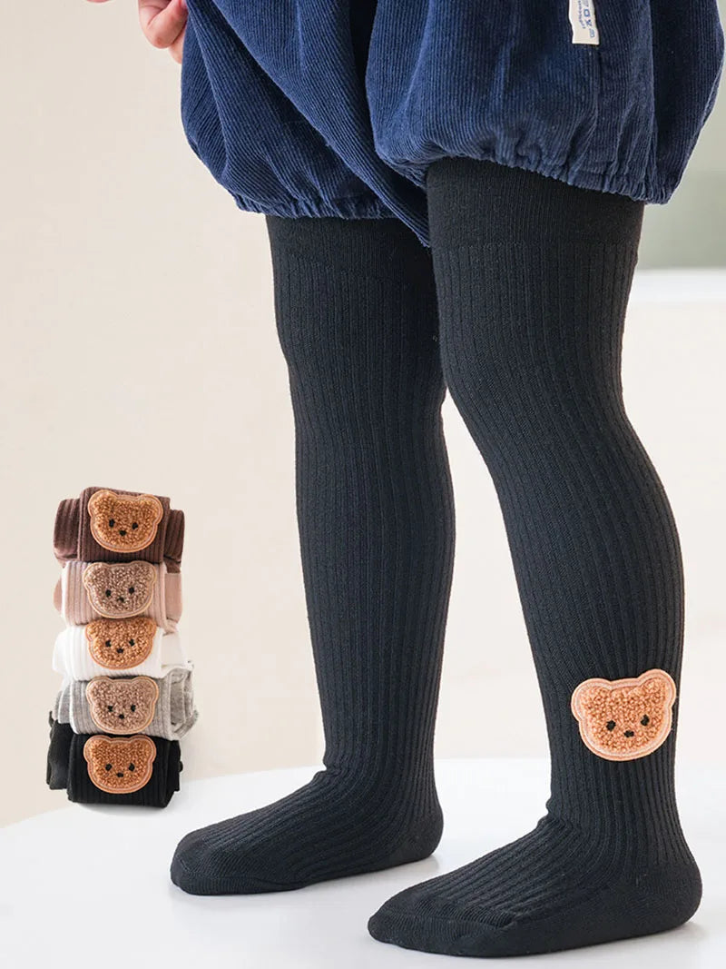 New Autumn Kids Pantyhose Children Cartoon Bear Leggings Girls Outwear Render Pants Girls