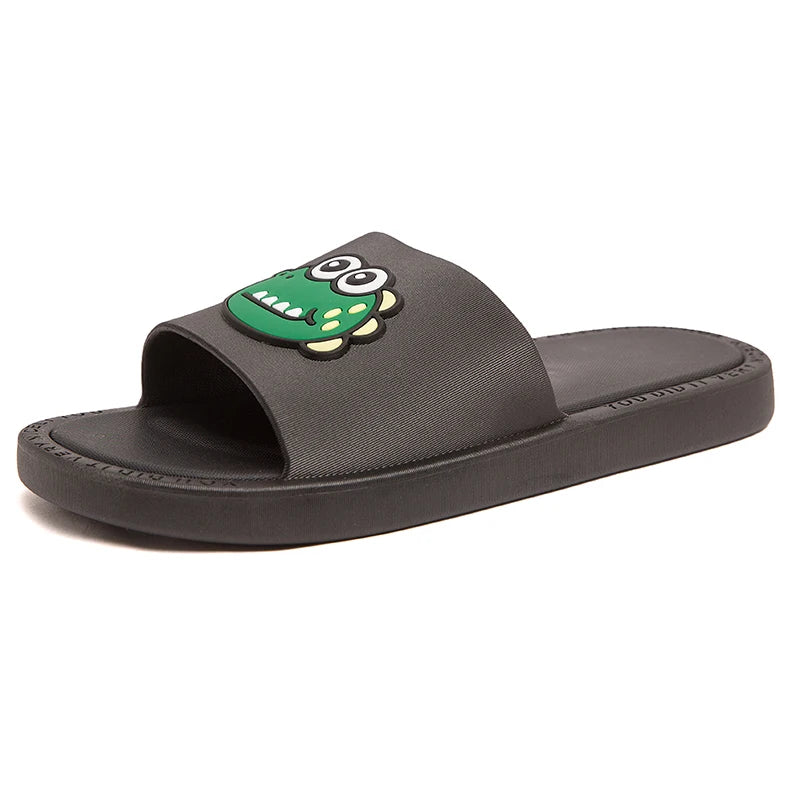 New Style Men Cartoon Pattern Walking Casual Slippers Home House Indoor Casual Sandals Youth Water Slides