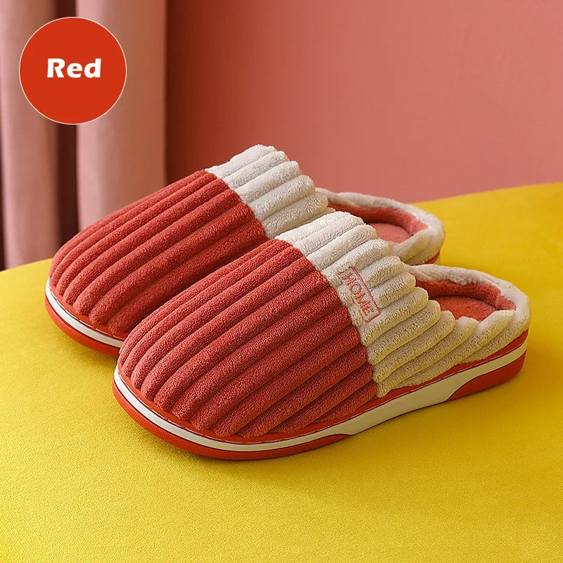 Unisex Fur Fluffy Indoor Slippers With Soft Comfy Furry Bedroom Slides and Non-Slip Plush Flat Cotton Shoes