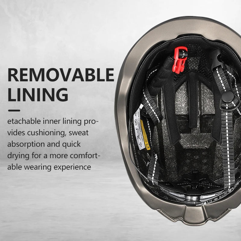 New Road Mountain Bike Helmet Adult Men's Outdoor Sports Cycling Safety Hat With LED Charging Taillight Goggles