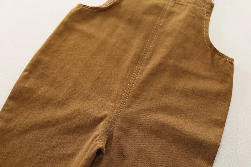 Herfst kinderkledingset kinderen schattige cartoon beer shirt + effen overall jongens 2 stuks dunne stijl outfit 1-3 jaar unisex