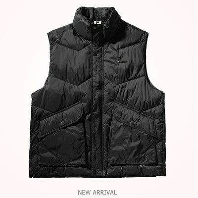 Herfst en winter Nieuw Japans retro katoenen gewatteerd cargovest Herenmode Verdikt casual multi-pocket broodjasje