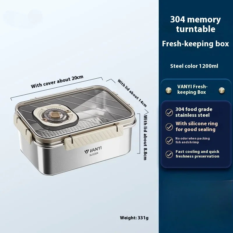 Stainless Steel Airtight Containers w/ Date Indicator & Leakproof Lid - BPA-Free Microwave/Freezer Safe - Home/Kitchen Lunch Box