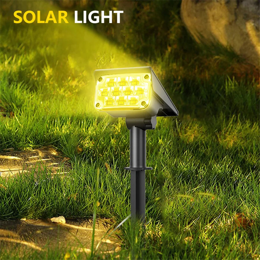 New 2 In 1 Solar Garden Light Adjustable Outdoor Wall Lamps Waterproof Super Bright Spotlights RGB Solar Landscape Lawn Lamps