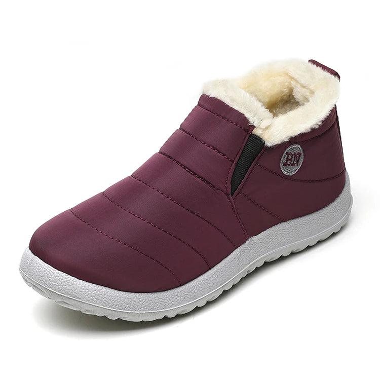 Men's Warm Fur Flat Shoes Waterproof Winter Slip-On Sneakers For Men
