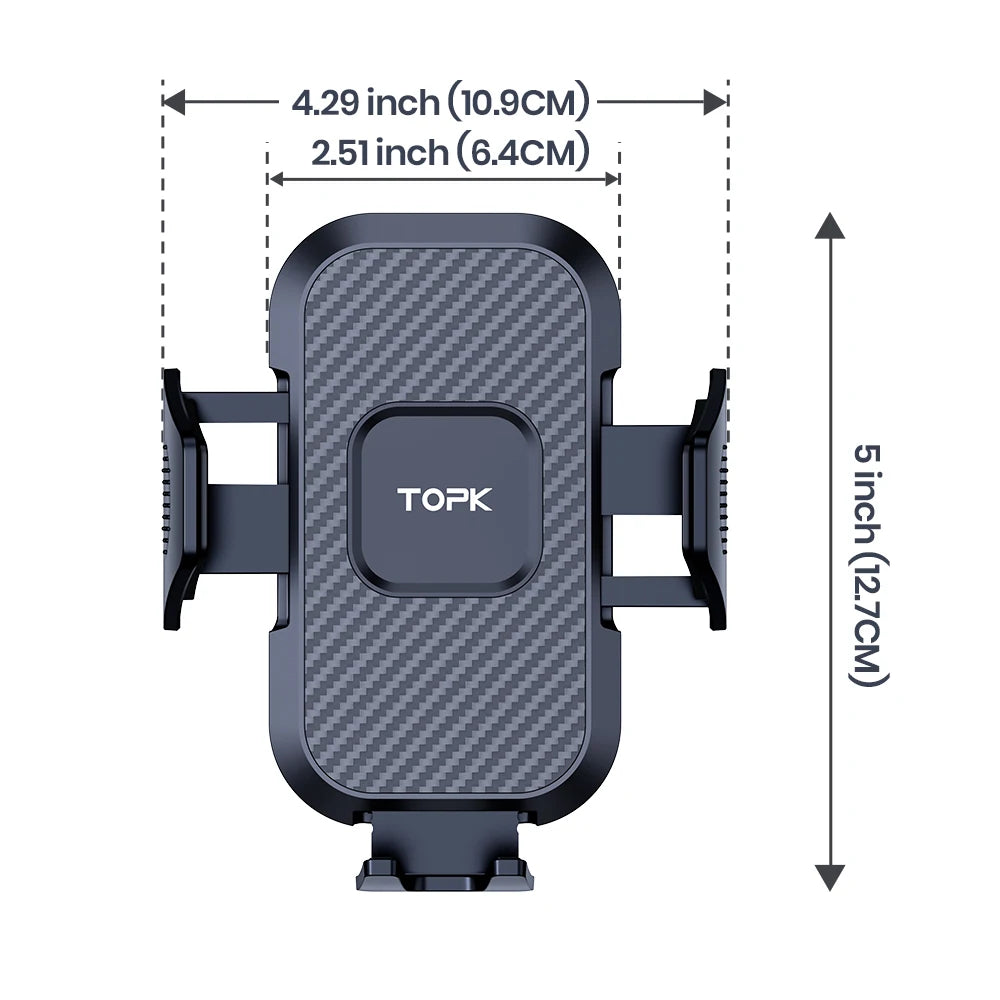Car Phone Holder Mount,TOPK Upgrade Auto Locking Universal Phone Stand Holder with Hook Clip for Car Air Vent for iPhone Samsung