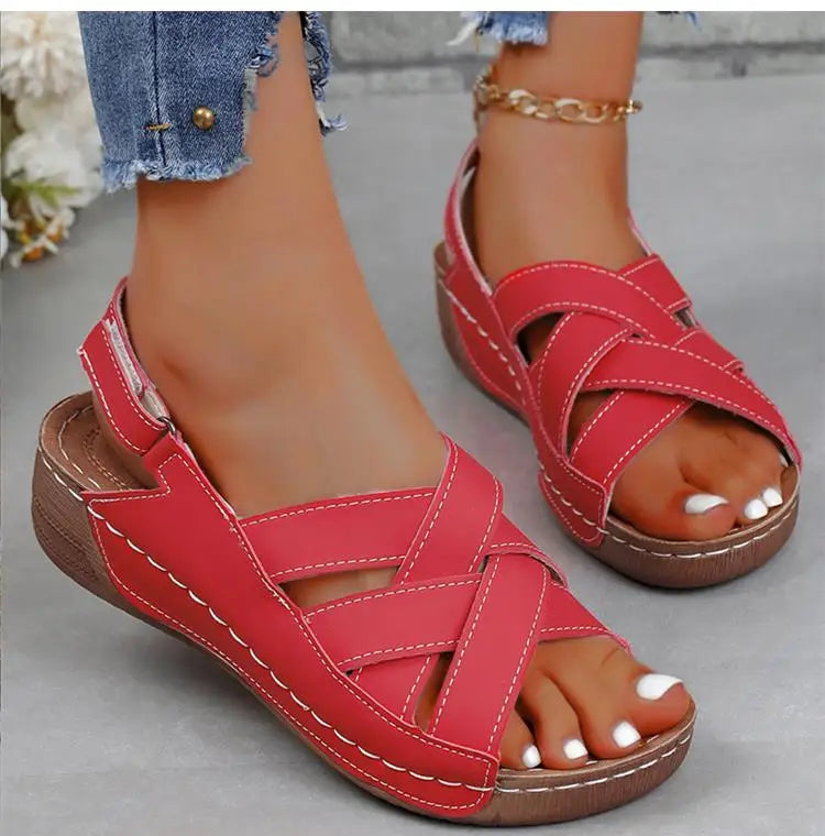 Woman Shoes Sandals Summer Party Walking Shoes Non-Slip Sandals Woman Wedge Shoes Woman Breathable Footwear Sandal Women Female