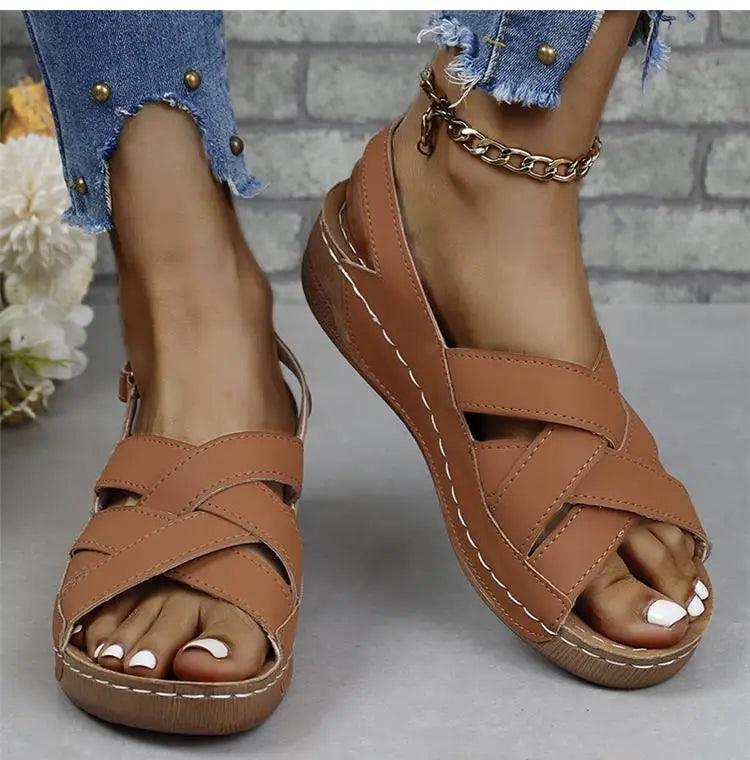 Woman Shoes Sandals Summer Party Walking Shoes Non-Slip Sandals Woman Wedge Shoes Woman Breathable Footwear Sandal Women Female