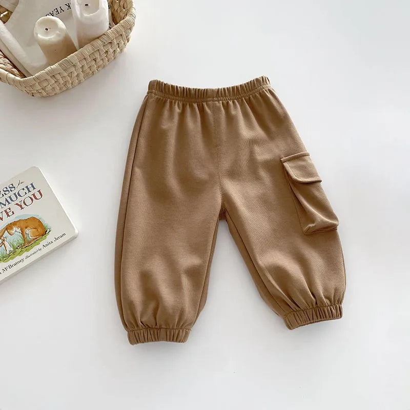 Nieuwe herfst kinderbroeken jongens meisjes effen kleur casual harembroek kinderen baby simplicity cargo broek 0-5T unisex