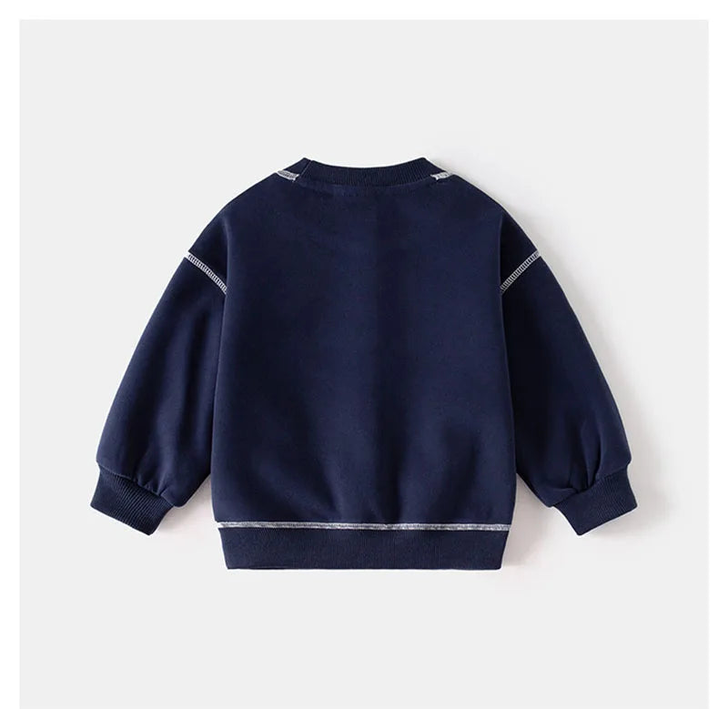 Nieuwe lente kinderhoodie meisjes schattige contrasterende kleur pullover dunne stijl kinderen losse jongens sweatshirt 2-6T unisex