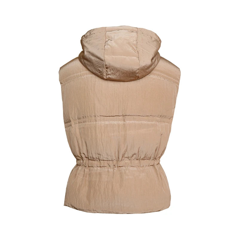 Women's High-Quality Luxury BC Winter Warm & Thick Duck Down Hooded Jackets, Down Vest Coats For Ladies