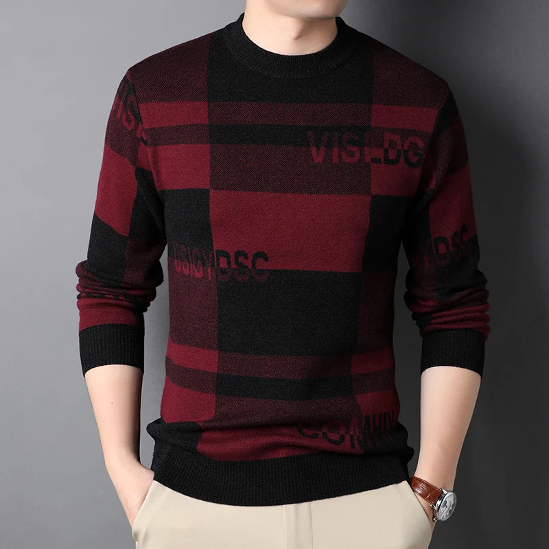 Men's Top Grade Fashion Designer Brand, Luxury Street Wear Knitted Pullover, Lettered Sweater, Autumn and Winter Male Casual Jumper