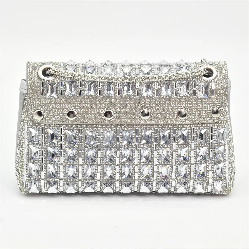 Italian Design Elegant Evening Shoes and Bag Set African Crystal Comfortable Shoes and Bag Commuter Women's Shoes