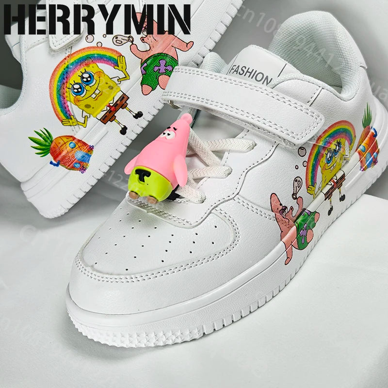 SpongeBob Gift Children Shoes Student Casual Kid Sneakers Girls Boys Running Fashion Sports Shoes Cute Christmas Birthday Gift