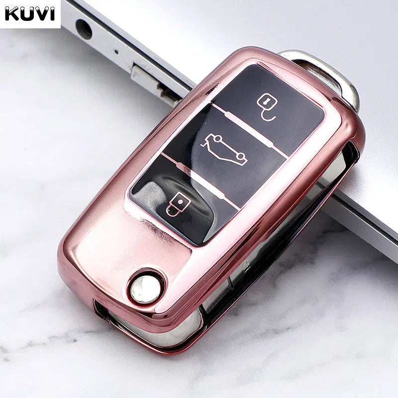 TPU Car Key Case Cover for VW Volkswagen Polo Tiguan Passat B5 B6 B7 Golf 4 5 6 MK6 Jetta Lavida Skoda Octavia Seat Leon Altea