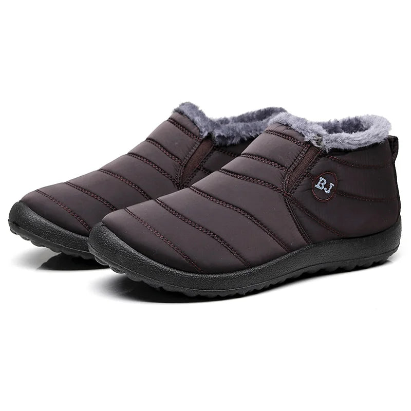 Unisex Snow Warm Boots  Slip-On Winter Shoes Fashion Shoes Waterproof Ankle Work Boots For Men & Women
