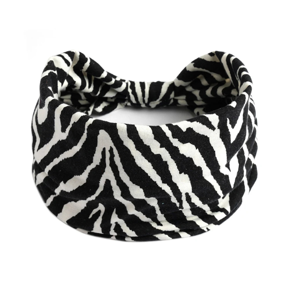 Bohol Headbands Women Wide Knotted Hairbands Elastic Turban Head Bands Non-Slip Floral Yoga Sports Sweatbands Workout Head Wraps