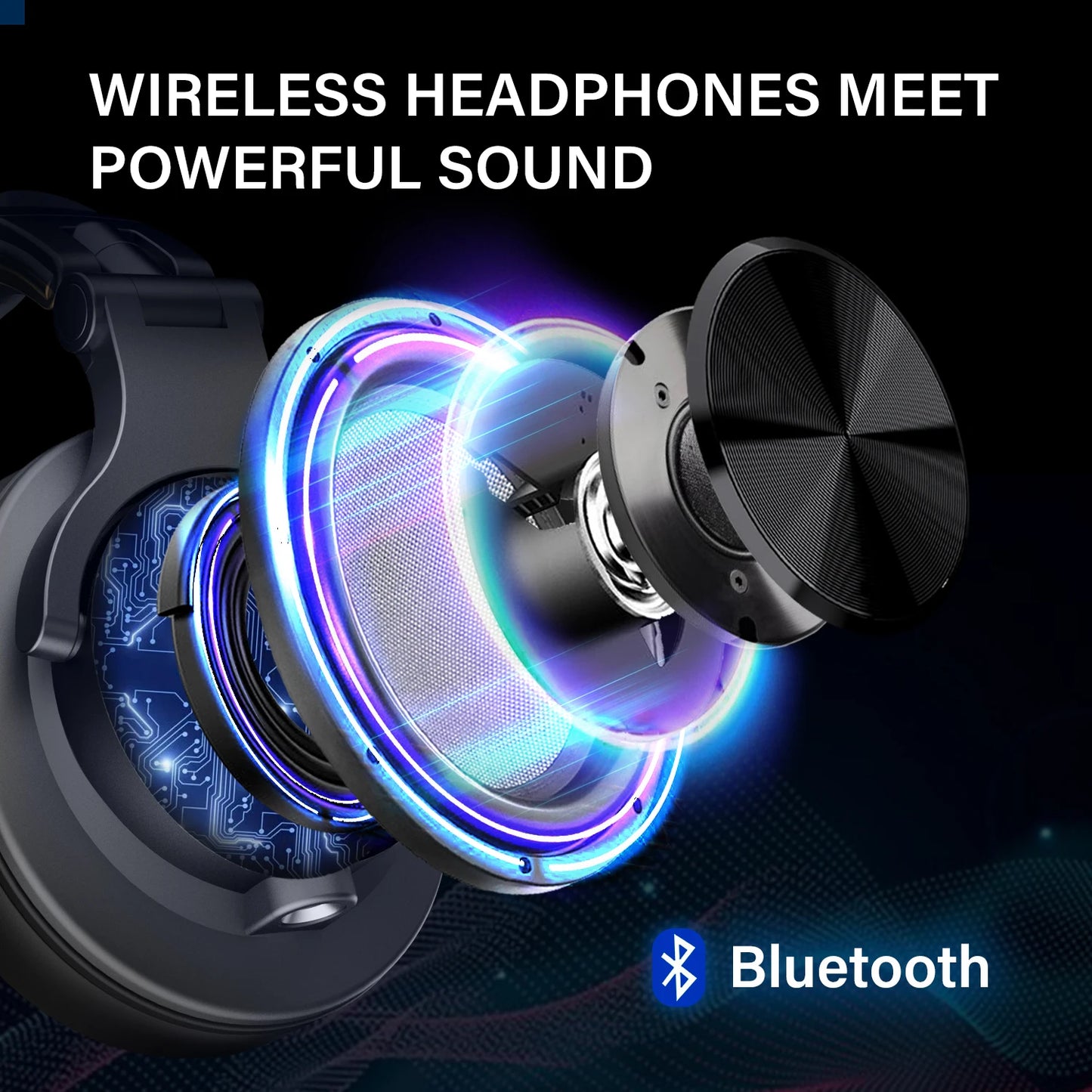 Oneodio Fusion A70 Wireless Bluetooth Headphones Bluetooth 5.2 Headphones Hi-Res Audio Over Ear 72H Playtime Professional Stud