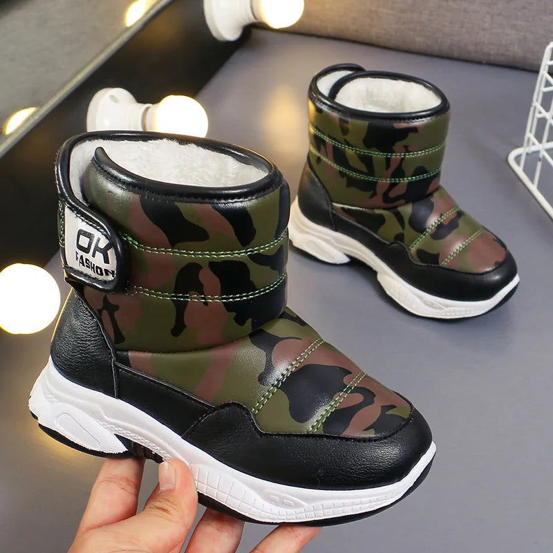 Kids' Casual Shoes Snow Boots Ankle Boots PU Leather Winter Shoes Velcro Anti-Slip Warm Shoes For Girls Size 26-37