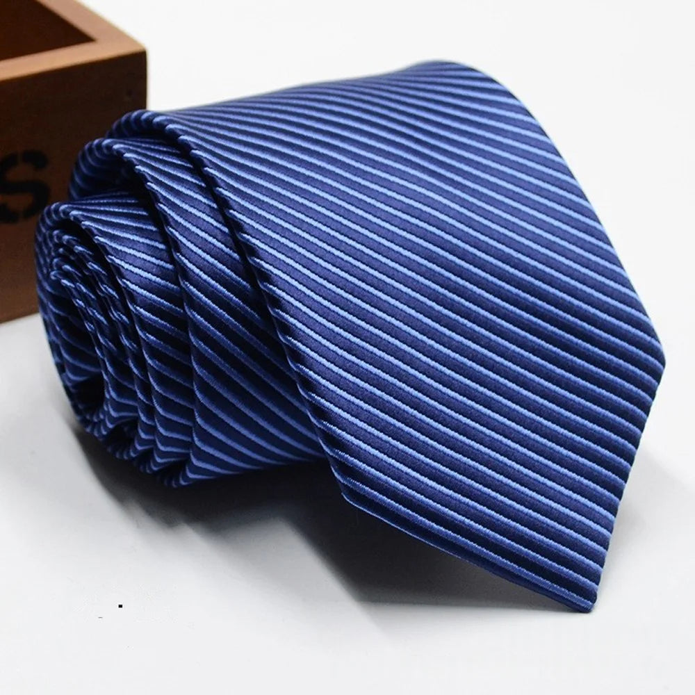 Men's Solid Colour Stripe Floral Jacquard Necktie 7-8cm Width Fashionable Daily Wear Cravat for Wedding Party Gift