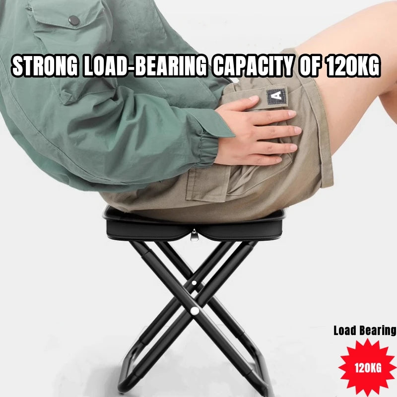 Outdoor Fishing Chair Portable Pocket Stool Pencil Case Type Folding Stool 120kg/264lb Load Bearing Capacity Folding Chair