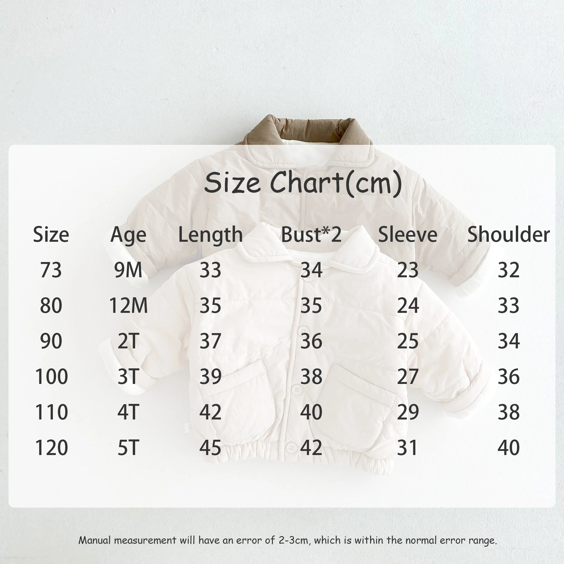 Baby Children's Winter Clothing Solid Colour Cotton Jacket Girls Simple Pocket Outwear Boys Fur Lining Warm Coat 0-5Y Unisex