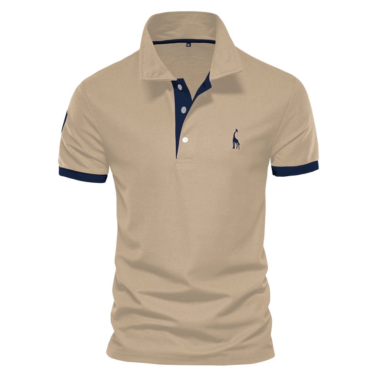 Men's Cotton Polos Giraffe Embroidery Short Sleeve Polo Shirts for Men High Quality Brand Design Polos Men Clothing