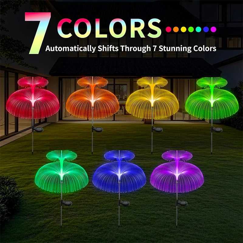 Solar Jellyfish Lights LED Outdoor Waterproof 7 Color Change Garden Landscape Patio Pathway Lawn Decor Solar Flower Lights
