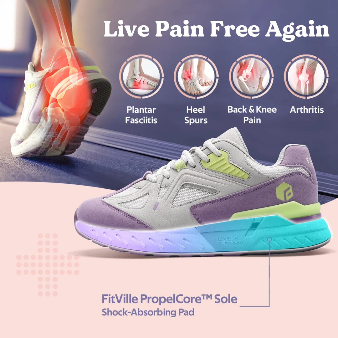 Women's Walking Shoes Wide Width Sneakers for Flat Foot Plantar Fasciitis Heel Pain Relief Lightweight Anti-slip Shoes
