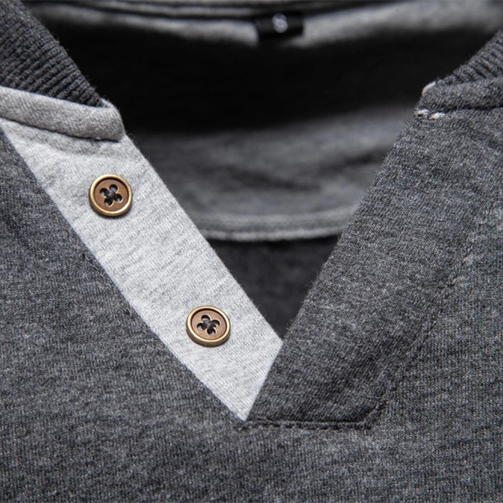 Men's Henley Collar Casual T-Shirt Solid Colour Long Sleeve Autumn Fashion High Quality 100% Cotton Male T-Shirts