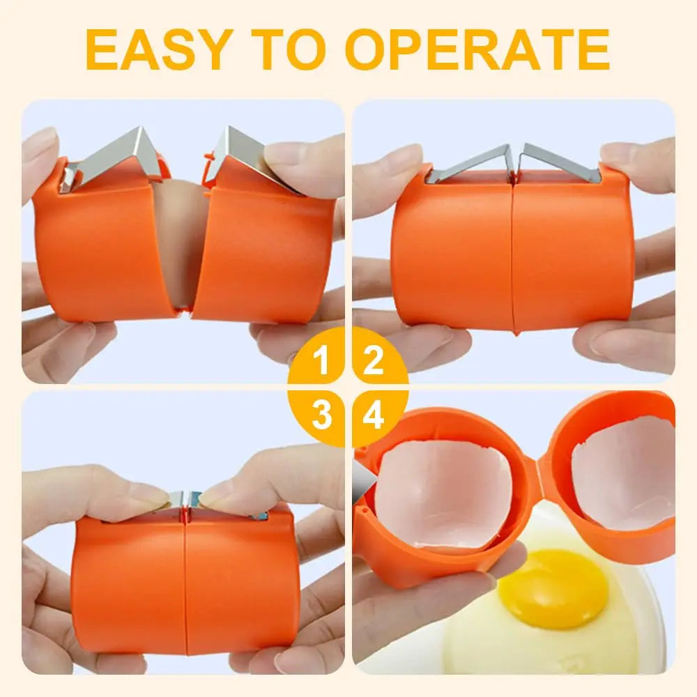 1/2 Stück Multifunktionaler Eierschalenöffner, Handheld-Eierknacker, Trennwerkzeug, Eierschalenschneider, leicht zu öffnendes Küchengerät für rohe Eier