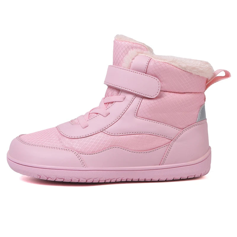 Kinderen brede neus blotevoeten sneeuwlaarzen comfortabele warme stijlvolle winter minimalistische sneakers voor jongens en meisjes, perfect voor peuters tot grote kinderen