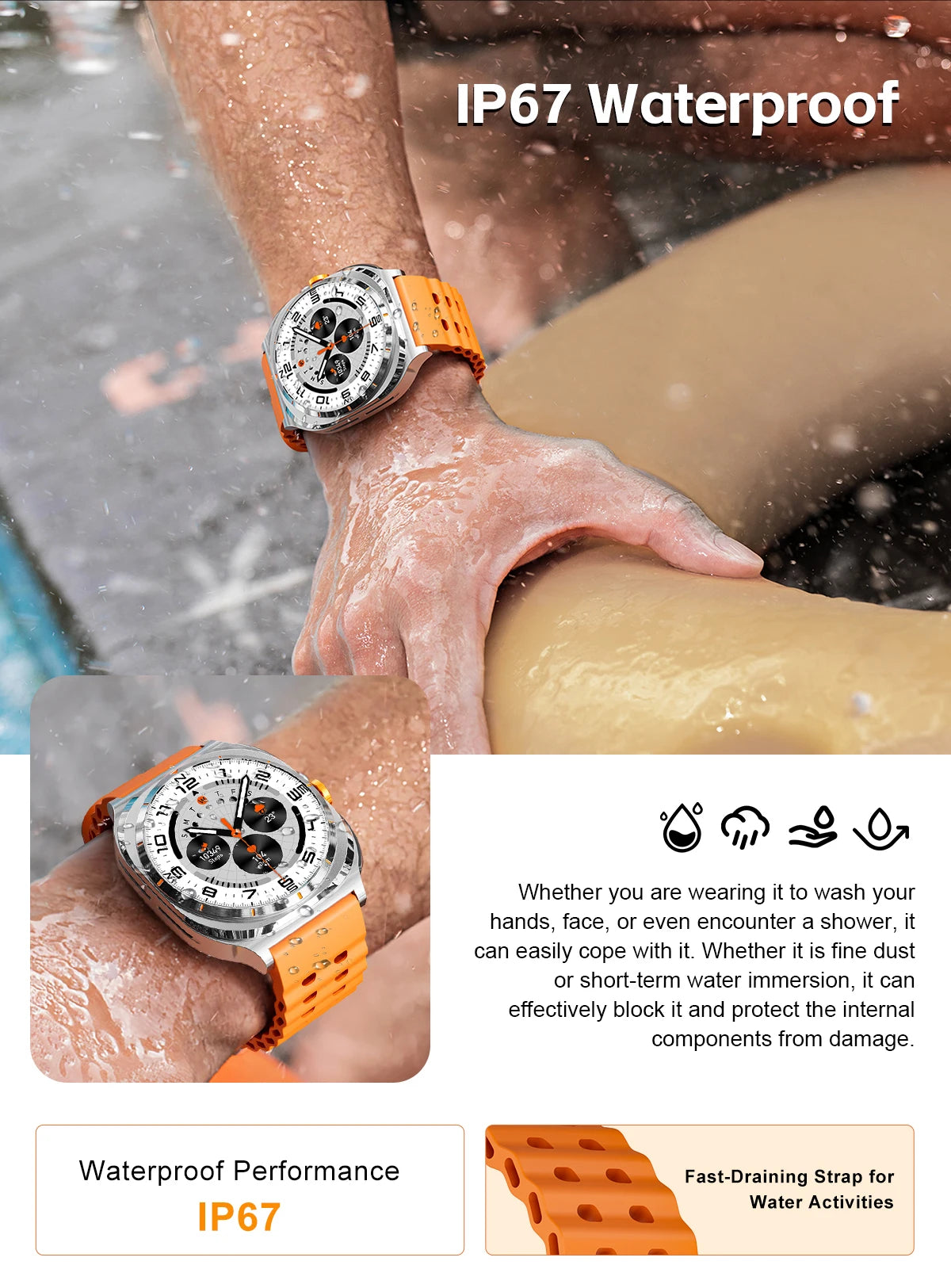 2025 Outdoor Sport Smartwatch AMOLED-scherm Hartslagmeter Waterdicht Bellen TWS Headset Smartwatch Voor Mannen - Compatibel met HUAWEI &amp; Samsung Galaxy IOS