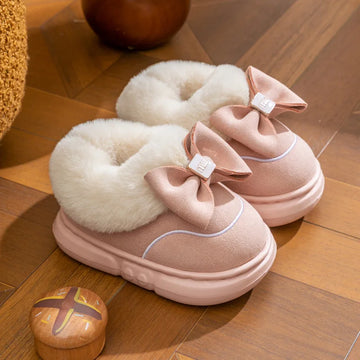 Kids' Casual Shoes Ankle Boots Bow Cotton Solid Colour Winter Shoes Anti-Slip Warm Shoes For Girls Size 13cm -20cm