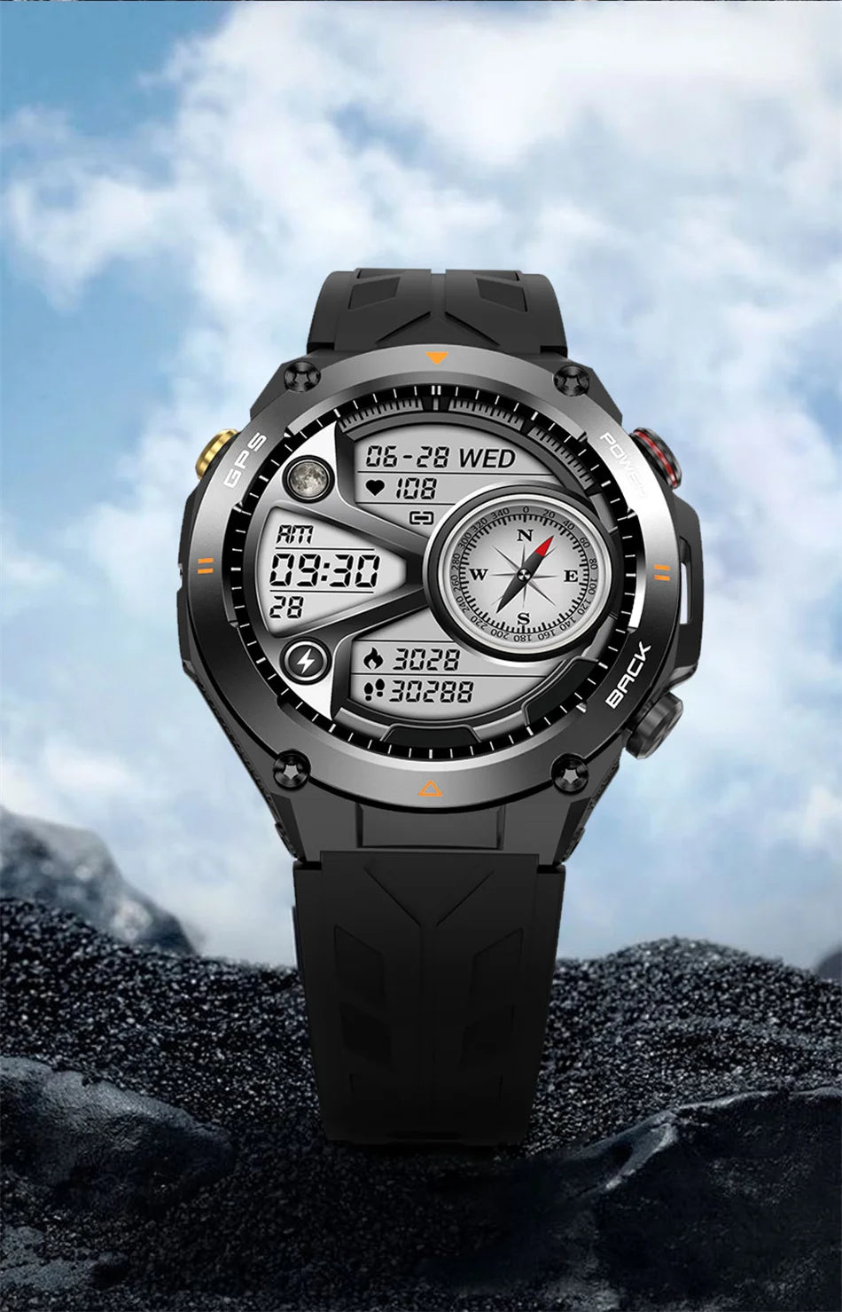 GPS Smart Watch Men Women Call Outdoor Sports Fitness Tracking Waterproof Watch Compass Heartrate Health Monitor Smartwatches
