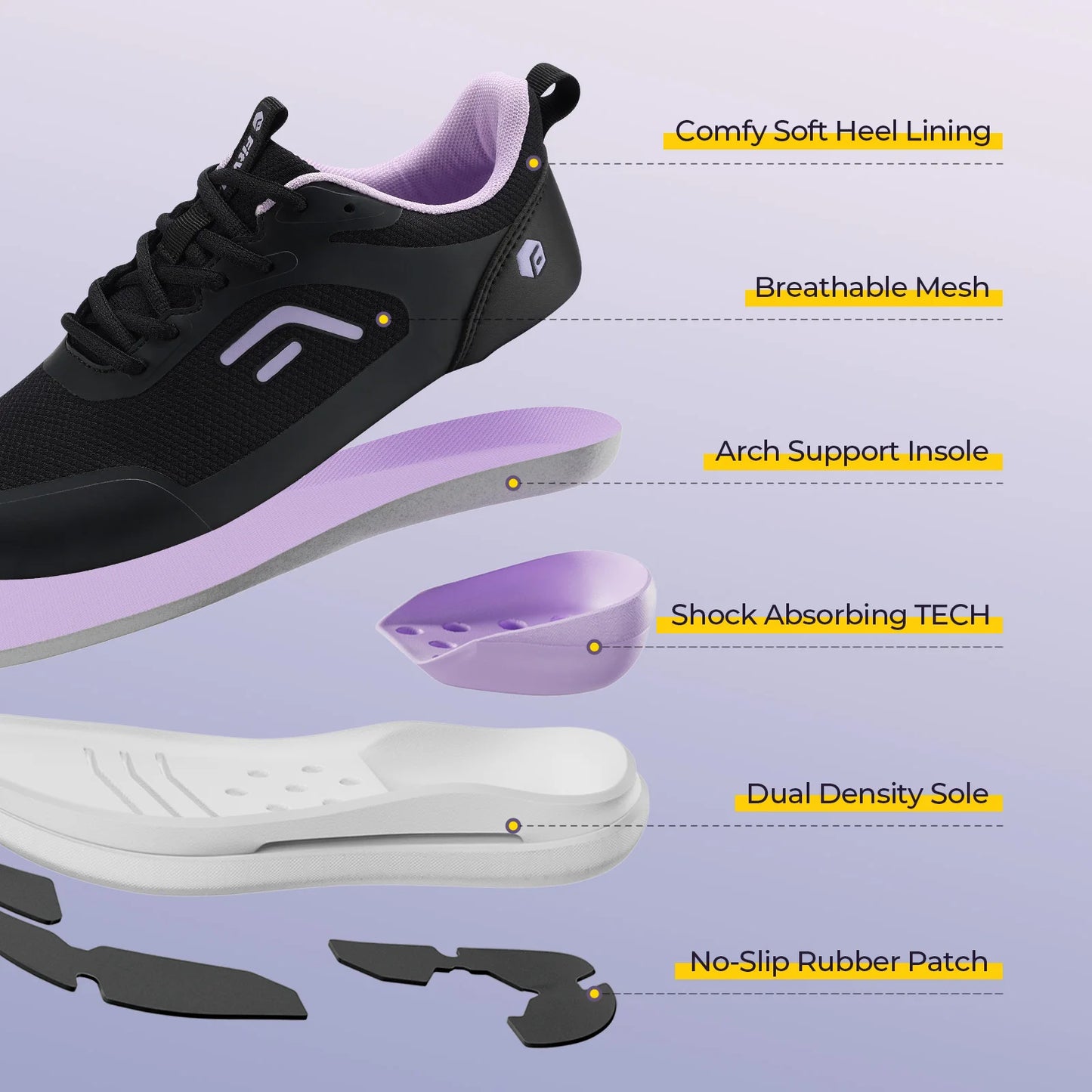 Damesschoenen Comfortabele en verstelbare brede hardloopschoenen voor sport en training in de sportschool, crosstrainingssneakers voor voet- en hielpijn