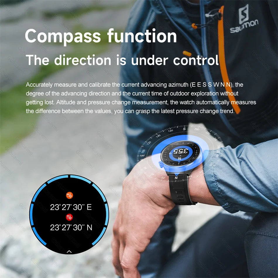 2025 True AMOLED Smart Watch Full Touch Screen 466*466 HD Health Tracker Voice Call Smartwatch For Men & Women - Compatible with Xiaomi & Huawei IOS