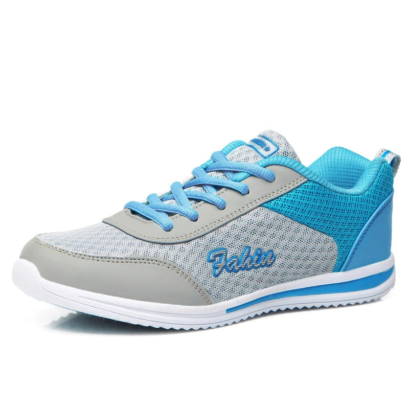 Breathable Sneakers For Women 2024 New Fashion Solid Color Soft Women Sneakers Mesh Fabric Lace Up Woman Shoes Female Footwear