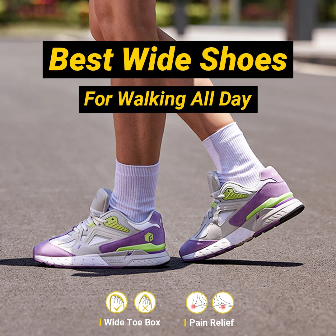Women's Walking Shoes Wide Width Sneakers for Flat Foot Plantar Fasciitis Heel Pain Relief Lightweight Anti-slip Shoes