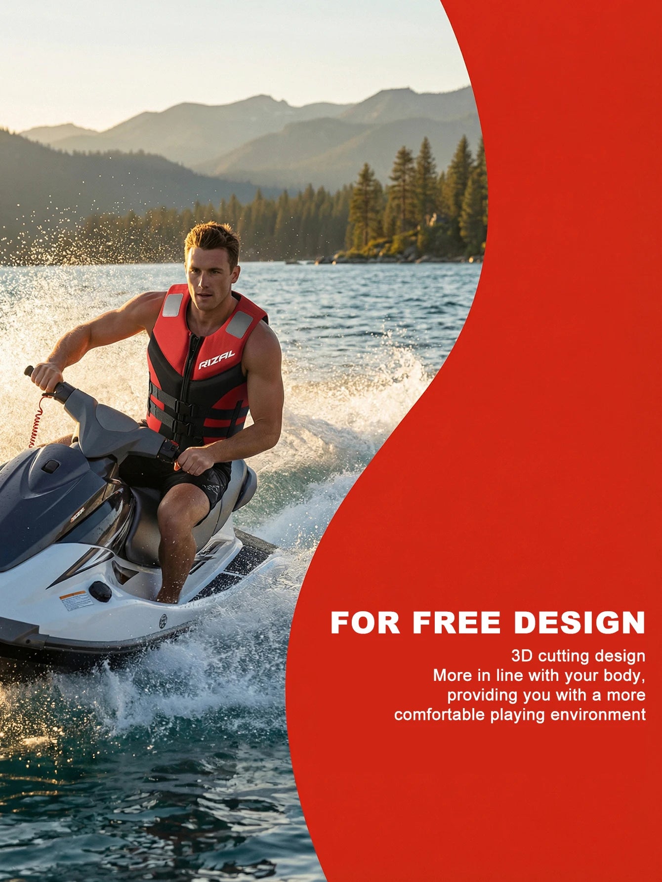 Adult Life Jacket Vest – Buoyancy Safety Vest for Kayaking, Surfing, Wakeboarding, Boating & Water Sports