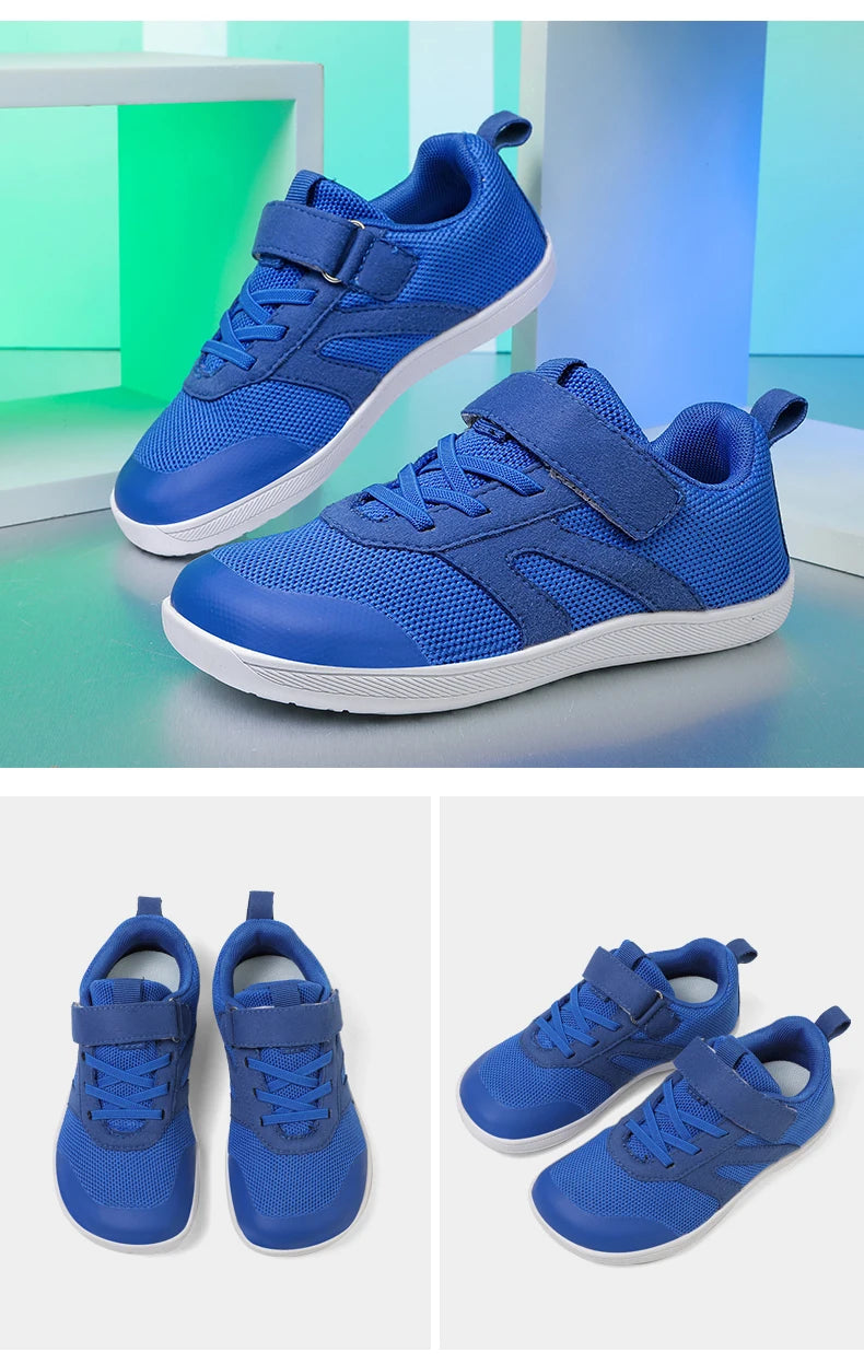 Ademende kindersportschoenen voor jongens en meisjes met brede voeten - Lichtgewicht voor hardlopen en wandelen en antislip