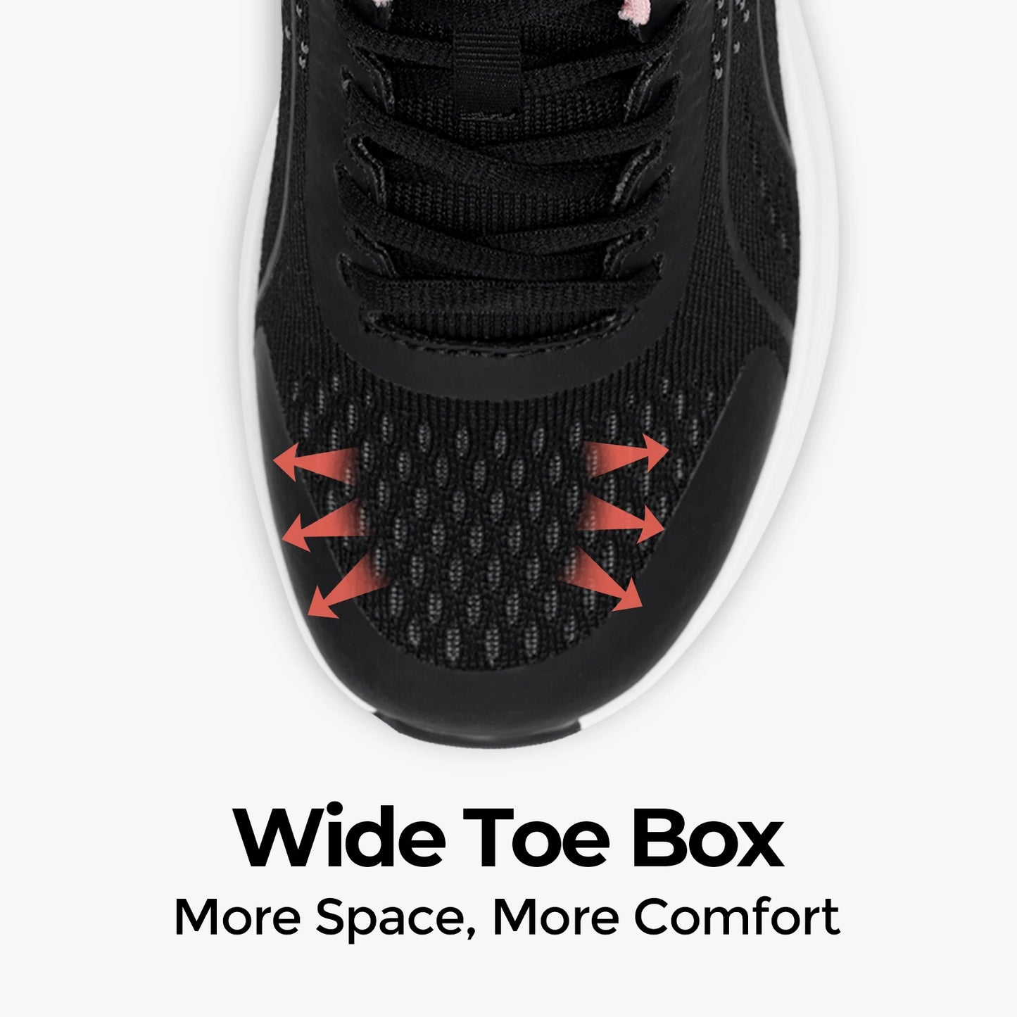 Damesschoenen met brede breedte, lichtgewicht sneakers voor dames met brede breedte voor platvoeten, verlichting van hielpijn en plantaire fasciitis
