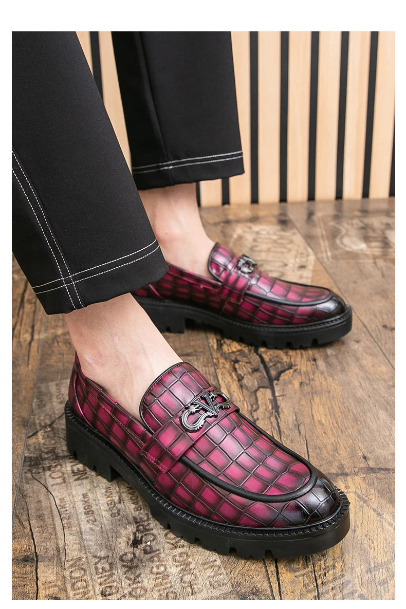 Men Height Increasing Casual Loafers Thick Bottom Male Dress Formal Shoes Slip-on Adult Leisure Loafers