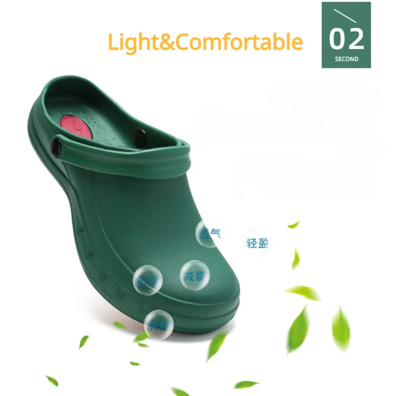 Lichtgewicht, slipvaste EVA-koksschoenen en sandalen voor heren - ideaal voor artsen, verpleegkundigen, keukens, restaurants, ziekenhuizen en laboratoria.
