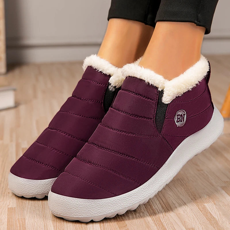 Men's Warm Snow Boots Plus Size Winter Boots Slip-On Waterproof Male Ankle Footwear & Working Shoes