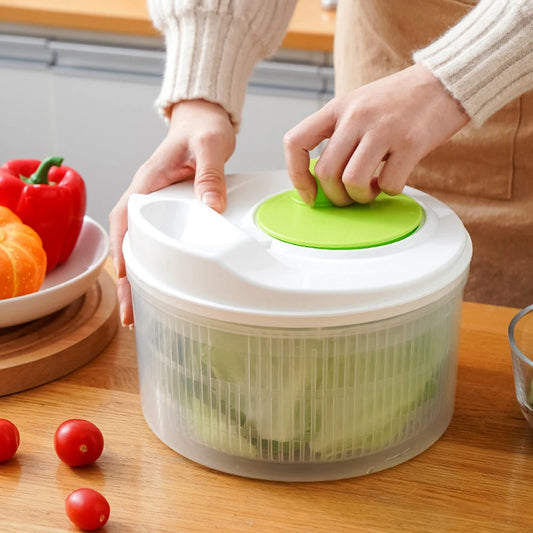 Salad Spinner Lettuce Greens Washer Dryer Drainer Crisper Strainer for Washing Drying Leafy Vegetables Kitchen Tools