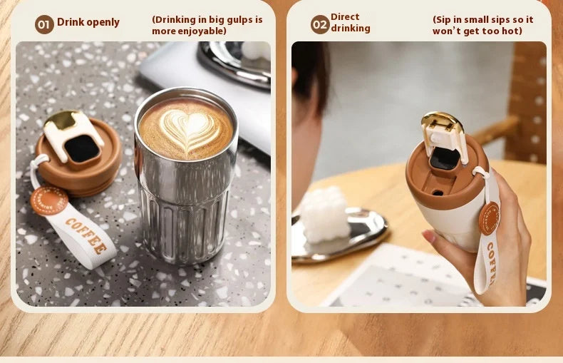 316 SS Smart Vacuum Insulated Thermos Flask - 24/12Hr Hot/Cold Retention, Leakproof, Minimalist Design, Travel Coffee Mug for