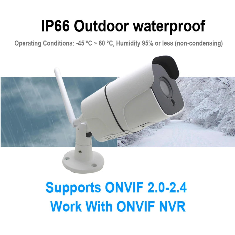 JIENUO 5MP Wifi Camera IP Outdoor Waterproof Wireless NightVision Onvif 1080P Audio Security Surveillance HD 2mp Home Cam CamHi