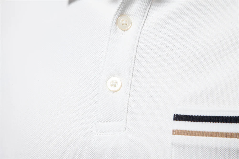 2025 Men's Polos Solid Color Classic Polo Shirt Men Short Sleeve Top Quality Casual Business Social Polo Men With Pocket